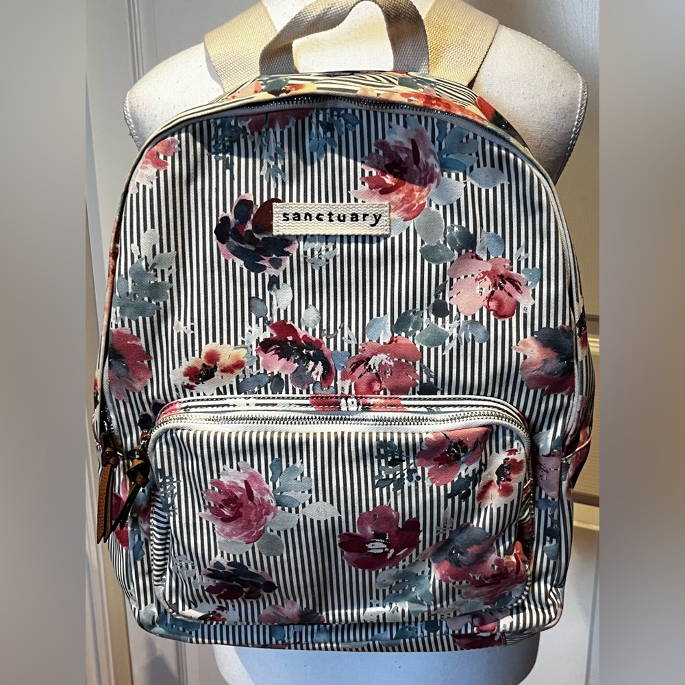 Sanctuary Striped Floral Backpack